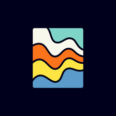 beach wave modern logo design vector