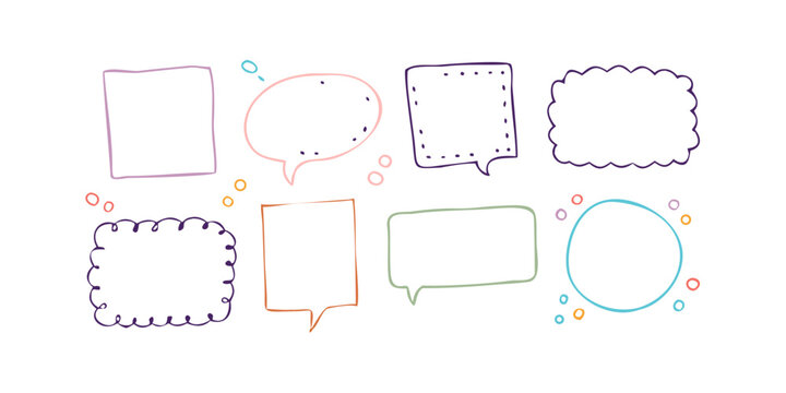 Assorted speech bubbles and text boxes in various colors and shapes Vector