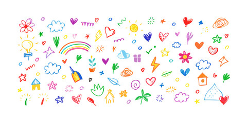 Obraz premium A vibrant and colorful array of confetti pieces scattered across a white background Vector