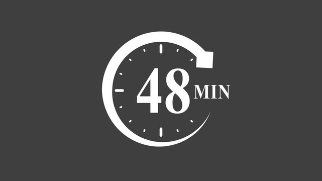 Timer 48 minutes clock white animation minimalist countdown stopwatch