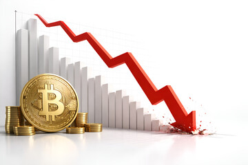 &ldquo;Bitcoin Price Decline Chart on White Background&rdquo;