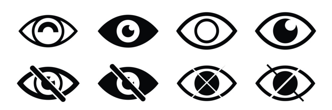 View icon featuring eye symbol for user interface, visibility control, monitoring, and digital design applications