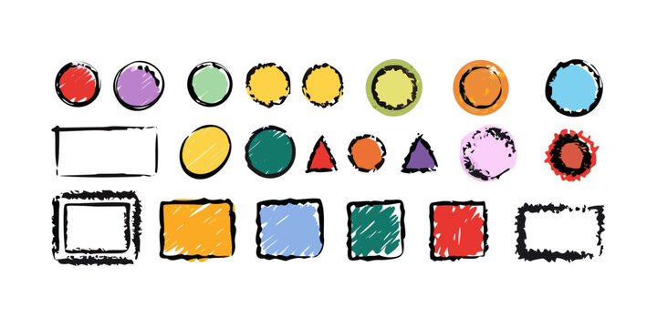 A vibrant and diverse collection of colorful shapes and icons Vector