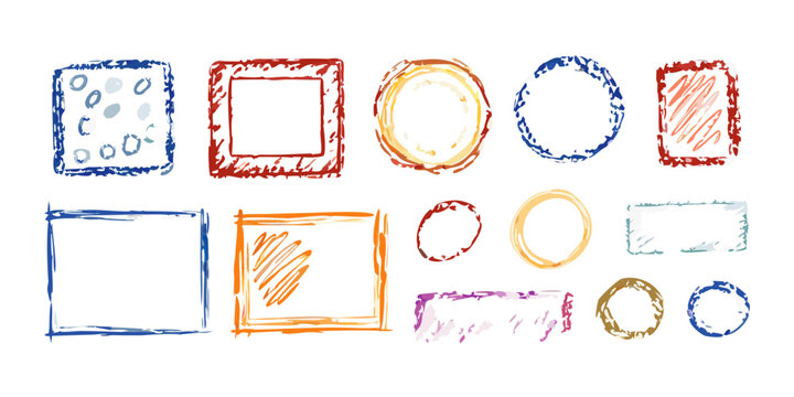 Assorted colorful shapes and icons representing various design elements Vector