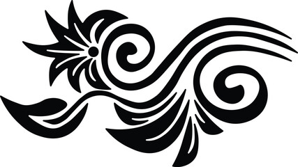 Decorative Ethic Scroll Design for Tattoo and Vinyl