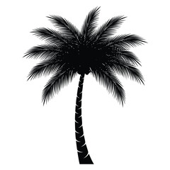 Obraz premium Abstract palm tree vector design, fluid shapes and bright colors evoking a sunny beach atmosphere, modern artistic element.