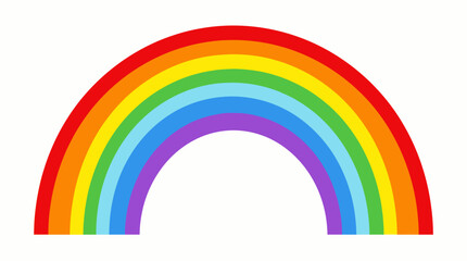 Obraz premium Colorful Rainbow Vector – Stylized Eight-Color Arc Design Representing Diversity, Hope, Nature, and Joy for Educational, Decorative, and LGBTQ+ Pride Projects