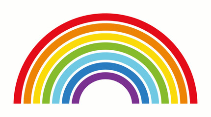 Obraz premium Colorful Rainbow Vector – Stylized Eight-Color Arc Design Representing Diversity, Hope, Nature, and Joy for Educational, Decorative, and LGBTQ+ Pride Projects