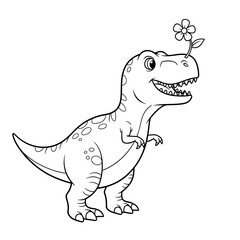 Fototapeta premium A cute green baby tyrannosaurus rex character stands as a fun vector illustration of a friendly dinosaur monster for nature and wildlife themed cartoon art