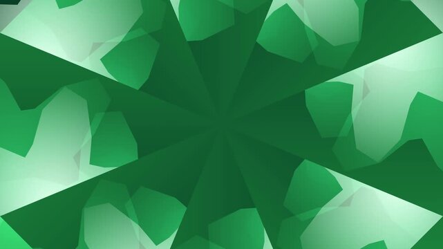 Green emerald kaleidoscope geometric pattern loop
