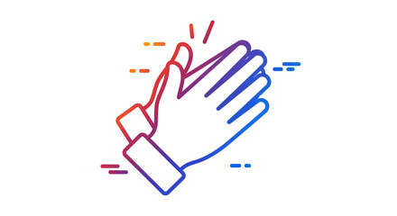Obraz premium Gradient Outline Clapping Hands Icon Representing Applause and Celebration in Digital Design