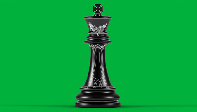 High-Detail Vertical Shot of Black Wooden King Piece for Chess Game Mockup 2026