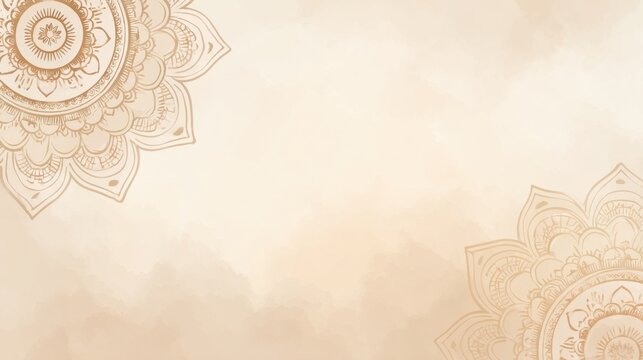 Elegant Beige Mandala Pattern on Soft Background for Artistic and Spiritual Projects