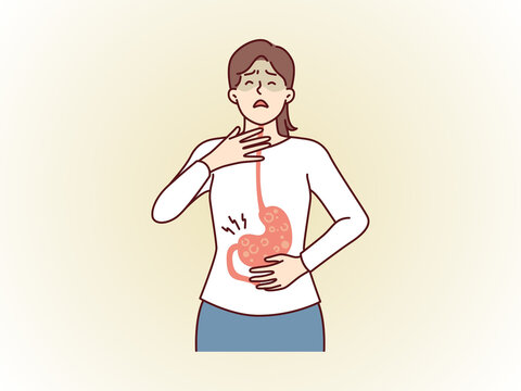 Woman Suffering from Stomach Ache and Digestive Health Issues