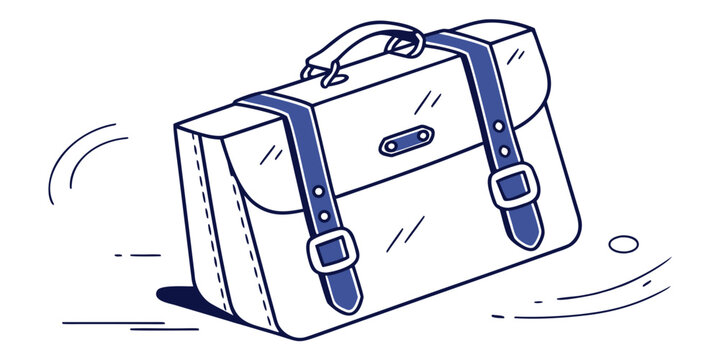 A vintage suitcase with a combination lock resting on a surface Vector