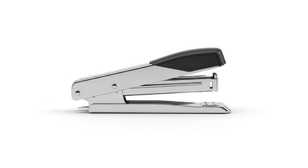 Sleek professional stapler featuring a metallic body and ergonomic black grip, indispensable for efficient document fastening and office organization