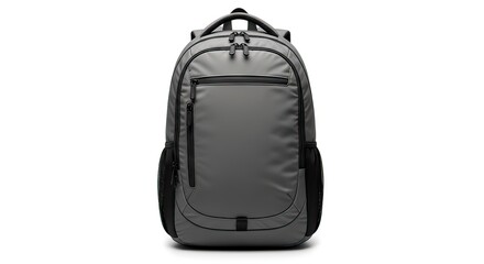 Naklejka premium Modern Grey Everyday Backpack with Multiple Compartments for Travel, School, and Urban Commuting