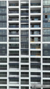 Aerial Shot of Modern Residential Buildings Facade and Windows
