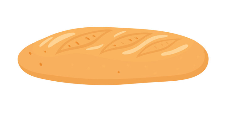 A freshly baked loaf of bread with a golden crust and visible scoring Vector