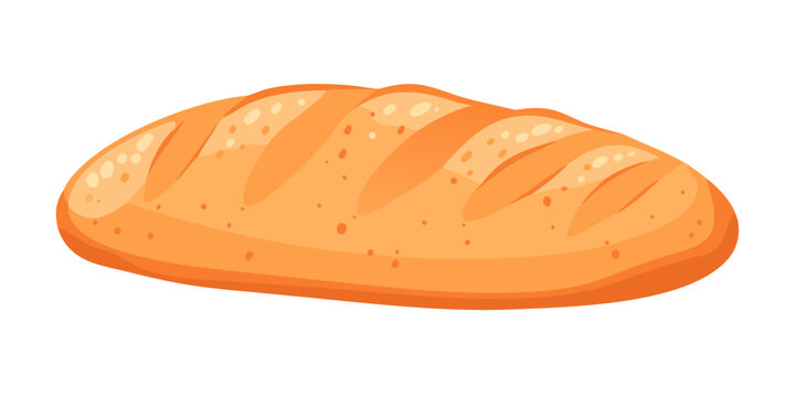 A freshly baked loaf of bread with a golden-brown crust and visible scoring Vector