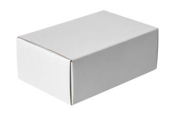 Naklejka premium A white cardboard box with a simple rectangular shape and clean lines in a box