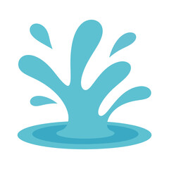 Obraz premium Water Splash Illustration Cute Summer Beach Clipart, Refreshing Design Element Isolated on White