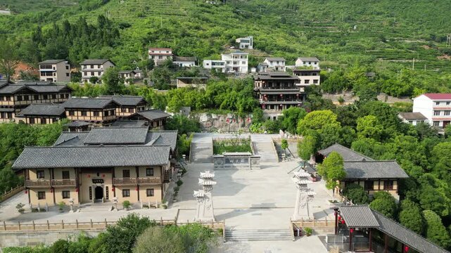 Zhaojun Hometown Scenic Spot Hubei Aerial View