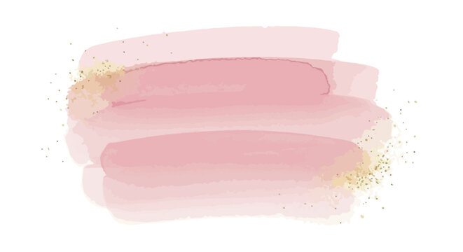 Soft Pink and Blush Watercolor Brush Strokes Forming a Gentle Abstract Background with Elegant Golden Glitter Details