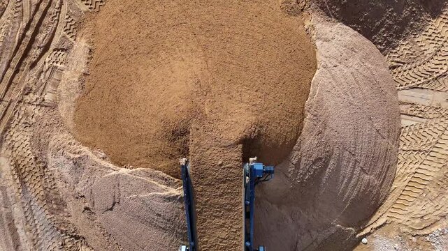 Gravel and Sand Separation Plant from Above, Construction Site