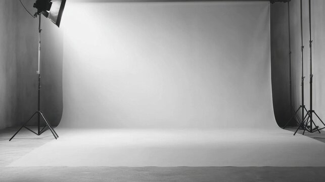 Empty Photo Studio Setup Ready for Shoot.