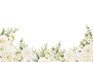 Flower watercolor frame for wedding, birthday, card, background, invitation, wallpaper, sticker, decoration etc.
