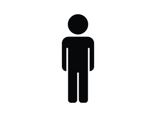 Simple black silhouette icon of a person, representing humanity, individuality, and generic human figures.