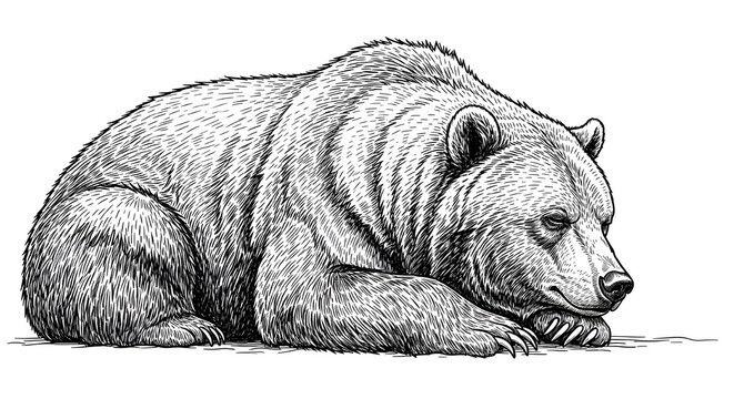 Vintage grabado aislado oso negro conjunto ilustraci&oacute;n boceto de tinta.
 Arte de vector de silueta de animal asi&aacute;tico de fondo americano grizzly