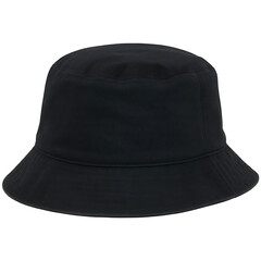 Fototapeta premium Black bucket hat isolated on transparent background