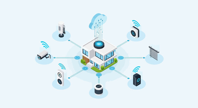Smart Home Automation System with Connected Devices.