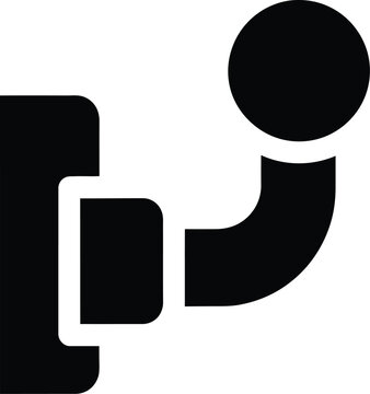 A simple black icon representing a vehicle tow bar or trailer hitch used for towing trailers