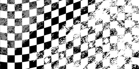 Obraz premium Checkered flag wave on white background design for sport race championship vector illustration.