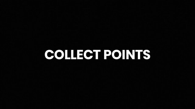 Collect Points Liquid Glitch Text Animation 4K for Loyalty Programs, Gamified Rewards, and User Engagement Campaigns