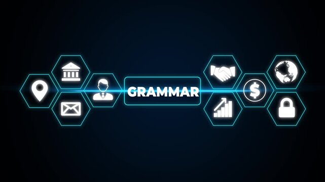 Text sign showing Grammar. Business photo text whole system structure language syntax and morphology
