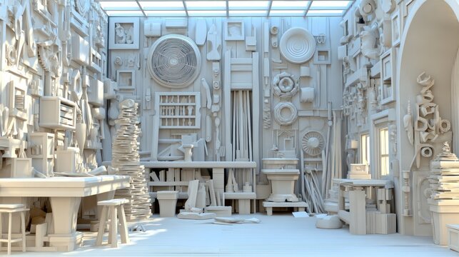 Intricate Room of Architectural Sculptural Relief Gallery.