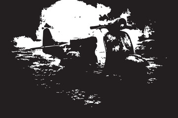 Abandoned Vintage Scooter Grunge Scene