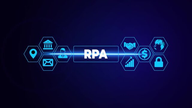 RPA Robotic process automation business process optimisation innovation technology concept.