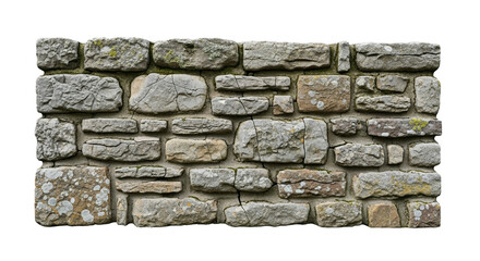 Weathered stone wall with moss growth
