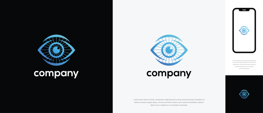 Digital Eye Logo Cyber Security Vision AI Technology Data Monitoring Icon Modern Tech Branding.