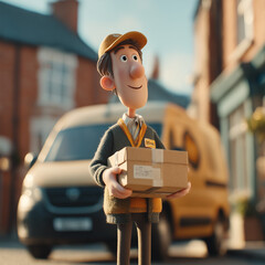 the courier delivers the parcel