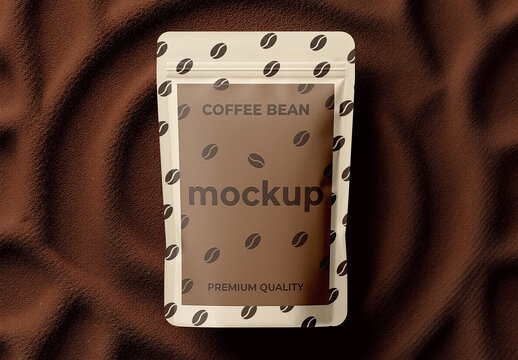 Coffee Package Pouch Mockup Top View