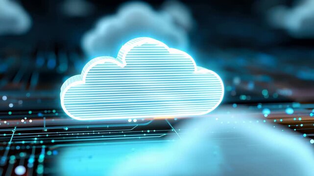 Patterns of cloud computing and data visualization representing connectivity and digital transformation in a virtual environment