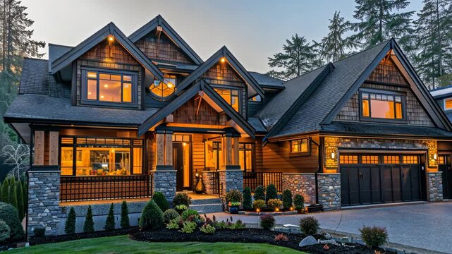 selective focus newly built residential home finishing touches turnkey concept