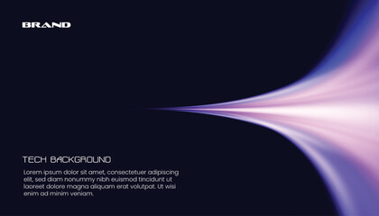 Modern tech background with purple glowing light trails and abstract motion effects © Quede Stock