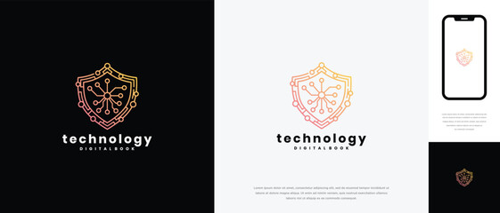 Technology Shield Logo - Digital Security  Innovation.